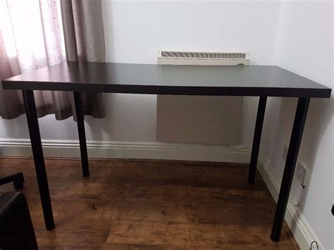 Ikea Table LINNMON ADILS Black Brown Table Top Black Legs 120x60 Cm