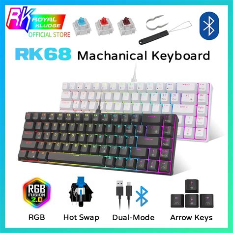 Royal Kludge Teclado mecánico RK61 RK68 RK84 RK G68 inalámbrico