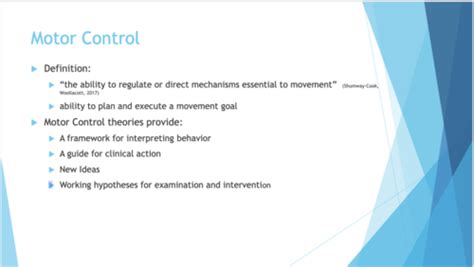 Motor Control Theories And Clinical Frameworks Week Flashcards