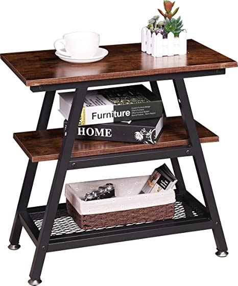 Industrial End Table NXN HOME 3 Tier Vintage Bed Side Table Night