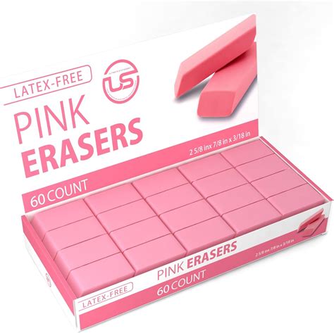 Pink Erasers Erasers For Kids Rubber Eraser 60 Count Erasers Bulk