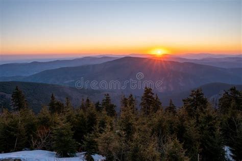 Sunrise in the Mountains Early in the Morning Stock Photo - Image of ...