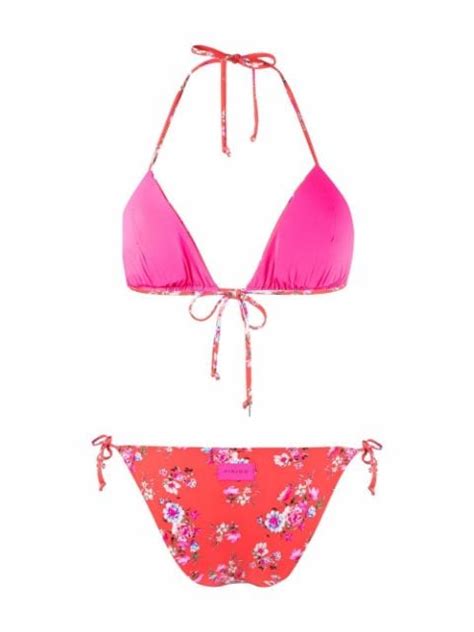 Fisico Floral Print Halterneck Bikini Farfetch