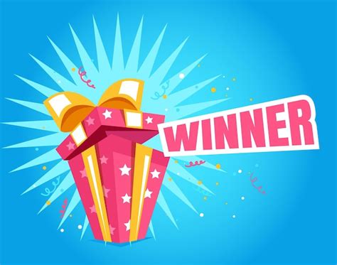 premium vector giveaway winner surprise reward prize gift box jackpot