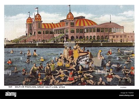 Saltair Pavilion Salt Lake Utah 1910 Postcard Stock Photo Alamy