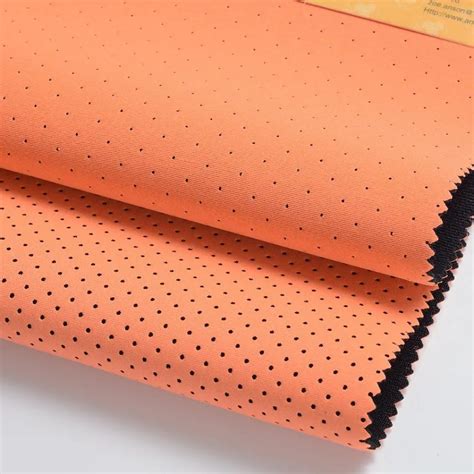 Perforated Sbr Neoprene Rubber Polyester Fabrics Orange Color For Beach