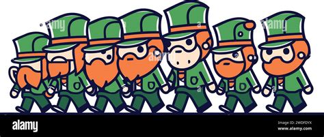 Cartoon Happy Leprechauns Vector Illustration For Your Design Stock