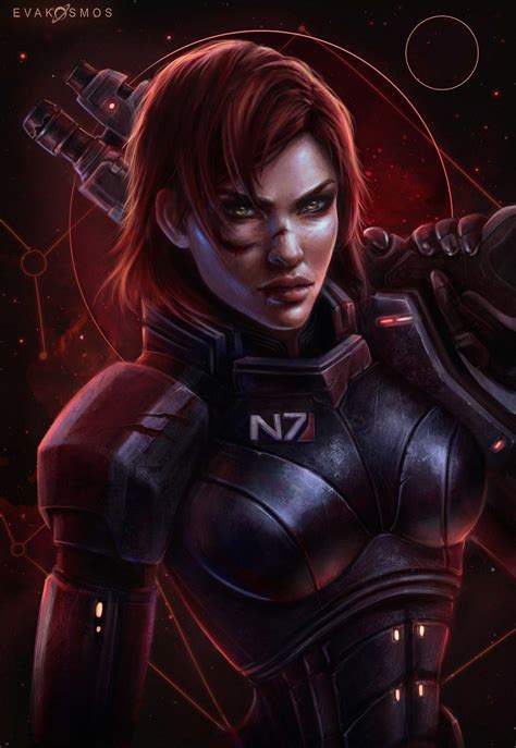 Artstation Commander Shepard Hero Of The Galaxy N7 Day Eva Kosmos