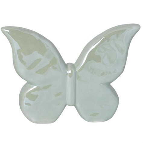 Zielona ozdobna figurka duży ceramiczny motyl Papilio 14 5 cm