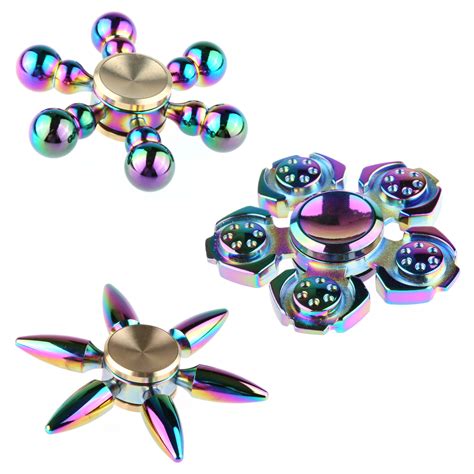 Sparpaket Alu Fidget Spinner Profi Hand Rainbow Metall Finger Kreisel