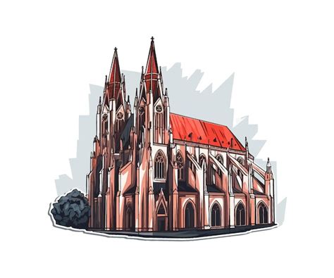 Design De Ilustra O Vetorial Da Catedral G Tica Vetor Premium