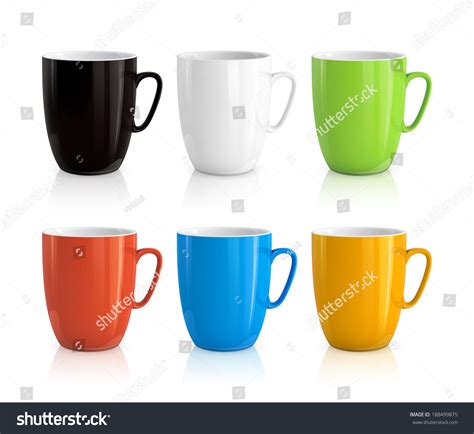 High Detailed Illustration Colorful Cups Isolated Stock Illustration