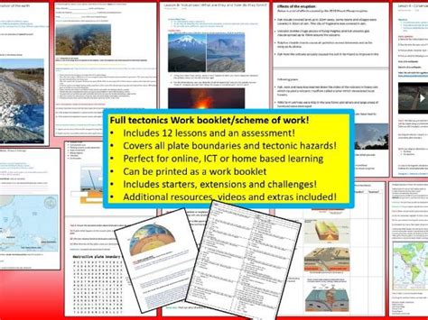 Ks3 Geographytectonics And Hazards Sow Work Booklet Volcanos