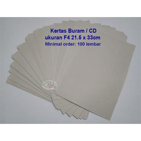 Jual Kertas Buram Cd Ukuran F X Cm Pack Shopee Indonesia