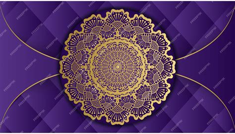 Premium Vector | Purple and gold background with a gold mandala