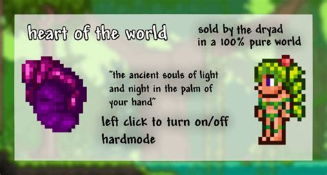 Dryad 100 Pure World Idea Terraria