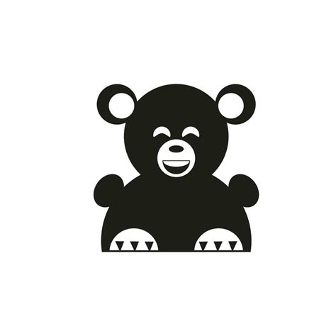 Black Cute Bear vector icon illustration 23277963 Vector Art at Vecteezy