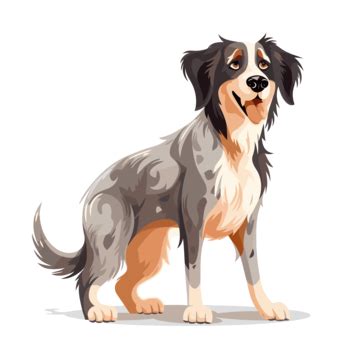 Big Dog Vector, Sticker Clipart Cartoon Australian Shepherd, Sticker ...