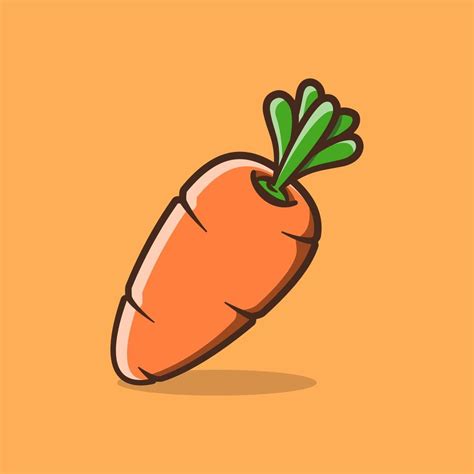 Carrot Drawing Illustration In Cute Cartoon Style On Isolated Background 16332945 Vector Art At