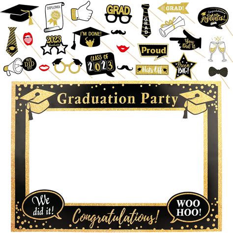 Buy Lucleag Graduation Photo Booth Props Kit Pcs Graduation