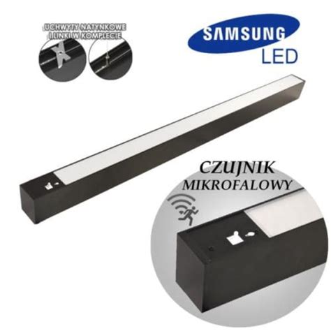 Lampa Liniowa Czarna 40W 4400lm 120cm IP20 LED Samsung Z Mikrofalowym