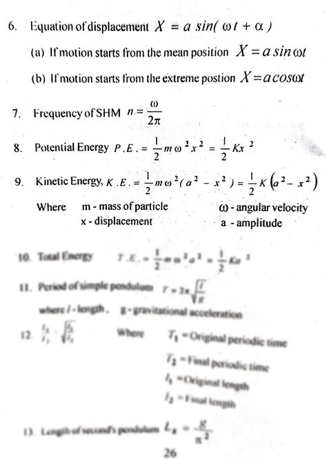 SOLUTION: Oscillations formula sheet - Studypool