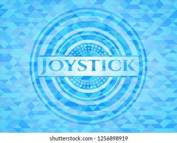 Joystick Realistic Sky Blue Emblem Mosaic Stock Vector Royalty Free