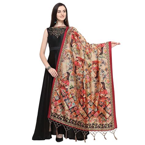 Buy ABHATI Women S Assam Silk Traditional Digital Printed Dupatta