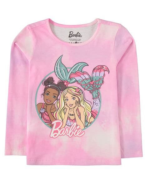 Riachuelo Camiseta Infantil Manga Longa Barbie Sereia Tie Dye Rosa