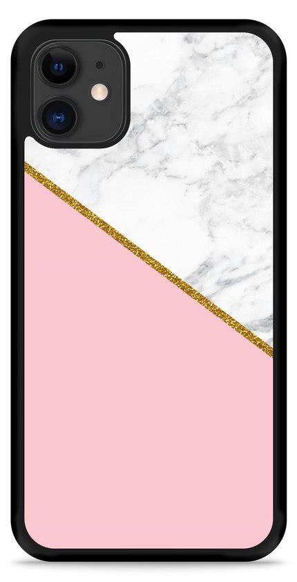 Hoesje Geschikt Voor Iphone 11 Hardcase Pink Gold White Marble Bol