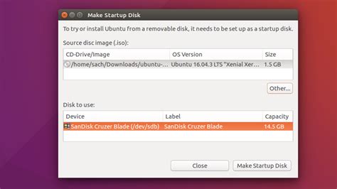 Startup Disk Creator Create Bootable Usb Disk In Ubuntu From Ubuntu