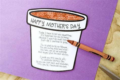 Mother S Day Flower Pot Printable Craft The Super Mom Life