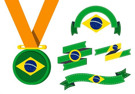 Brasilien Flagge Clipart Set 517019 Vektor Kunst Bei Vecteezy