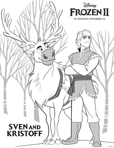 Frozen Kristoff and Sven Coloring Page - Mama Likes This