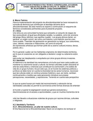 Afrocolombianidad Proyecto Ieta Docx