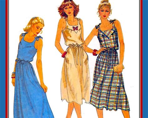 Vintage 1979-BREEZY Sundress-sewing Pattern-three Styles-shaped Yoke-loose Fit-evening Day ...