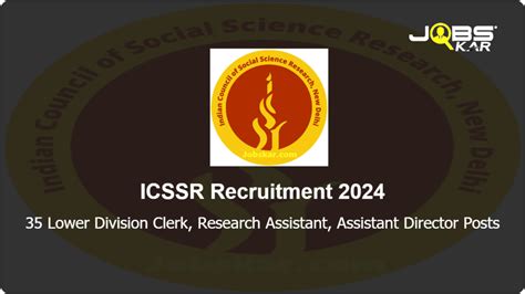 ICSSR Recruitment 2024 Apply Online For 35 Lower Division Clerk