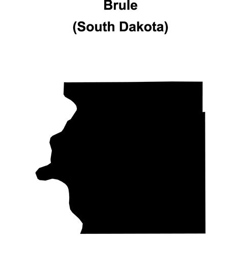 Brule County South Dakota Blank Outline Map Vector Art At