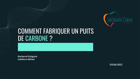 COMMENT FABRIQUER UN PUIT DE CARBONE