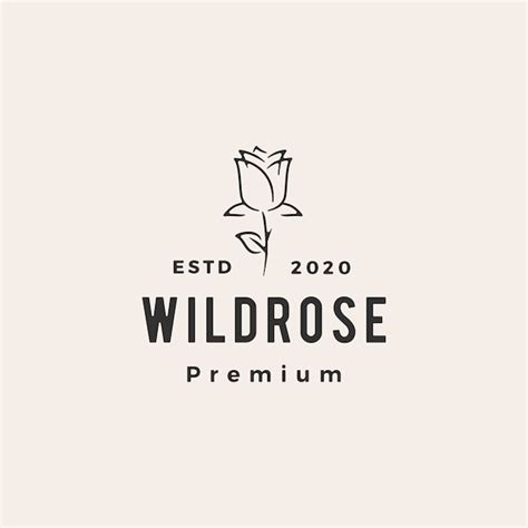 Premium Vector Wild Rose Flower Hipster Vintage Logo Icon Illustration