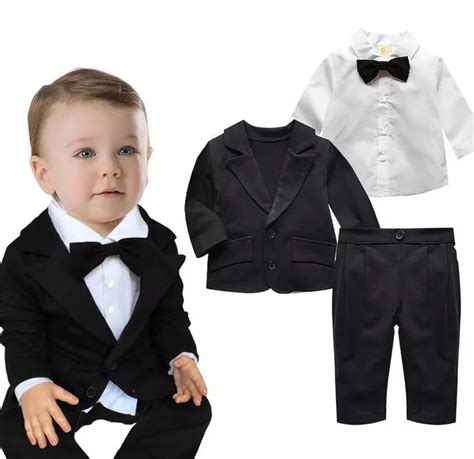 suit for baby boy Gentleman Kids Suit Boys black Kids Clothing Sets ...