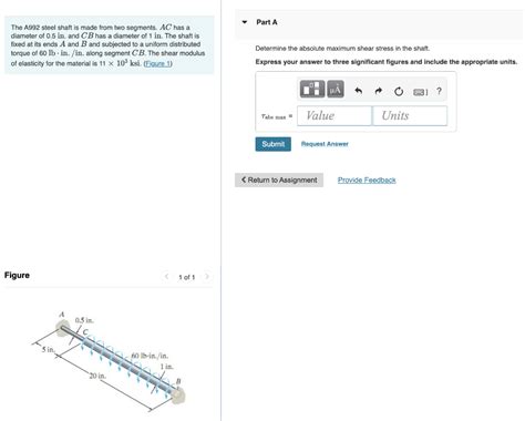 Solved Part A The A992 Steel Shaft Is Made From Two