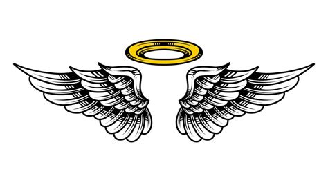 Vector angel wing tattoo illustration 36156275 Vector Art at Vecteezy