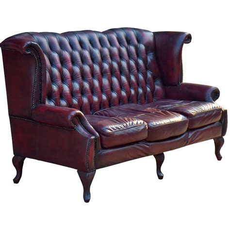 Antique Style Leather Sofa | Nascent Exports