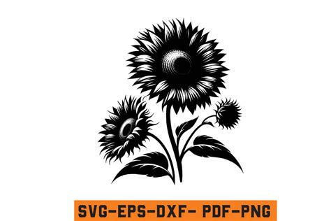 Floral Sunflower Svg Sunflower Cut File Graphic By Craftabledesign