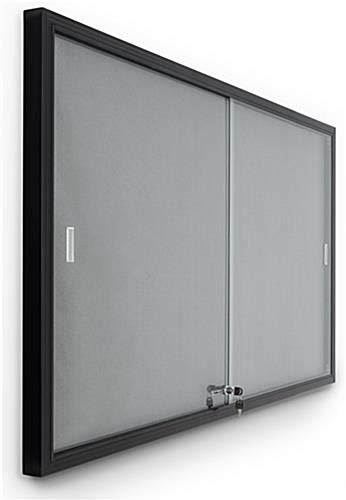 Glass Enclosed Notice Board with Aluminum Frame | Sliding Doors