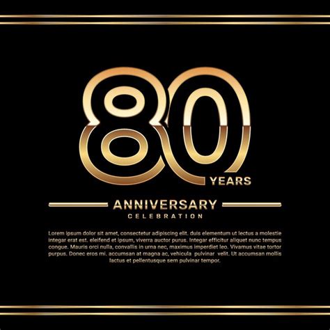 Premium Vector 80th Anniversary Celebration Logo Design With Double