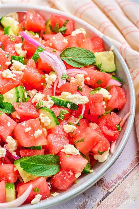 Delicious Watermelon Salad With Feta And Cucumbers