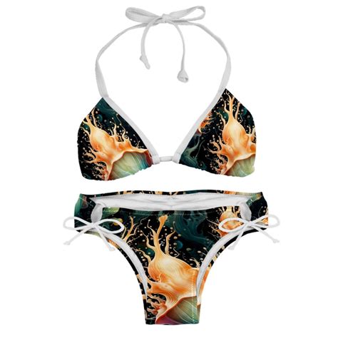 Sea Slug Detachable Sponge Adjustable Strap Bikini Set Two Pack