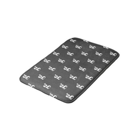 Modern Monogram Initial Letter Black White Pattern Bath Mat Zazzle